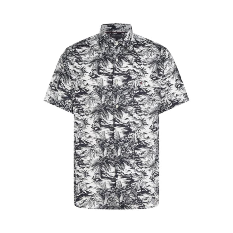Image of Tommy Hilfiger LINEN VACATION PRT SS RF SHIRT Patterned Shirt - Short Sleeve M Blue 57604018390