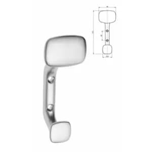 Image of Modern Hat Coat Hanger Hook Door Wall Bath Model Toledo 112mm - Colour Aluminium - Pack of 20