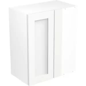 Image of Kitchen Kit Flatpack Shaker Kitchen Cabinet Wall Blind Corner Unit Ultra Matt 600mm in White MFC