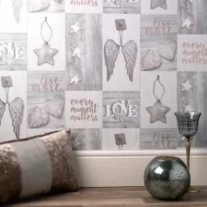 Image of Starlight Home Rose Gold Wallpaper Rose Gold and Grey