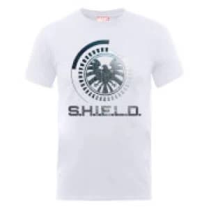 Image of Marvel Avengers Assemble Shield Badge T-Shirt - White - L
