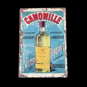 Image of Retro Advertising Camomile Liqueur Vintage Metal Sign