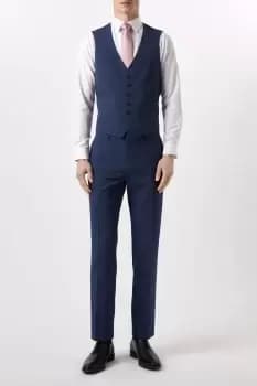 Image of Tailored Fit Navy End On End Waistcoat
