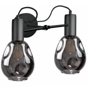 Image of Keter Kari Wall Lamp Black, 25cm, 2x E27