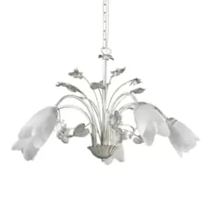 Image of Petunia 5 Light Multi Arm Pendant Ceiling Light, Glass Shades
