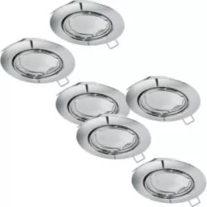 Image of 2 PACK 3 PACK Flush Adjustable Ceiling Downlight Chrome Steel 3x 5W GU10