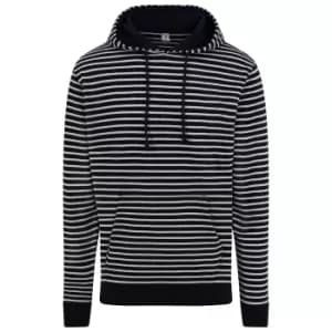 Image of AWDis Unisex Adults Nautical Striped Hoodie (S) (Navy)