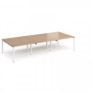 Image of Adapt II Triple Back to Back Desk s 3600mm x 1600mm - White Frame beec