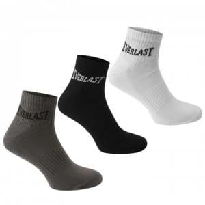 Image of Everlast Quarter Sock 3 Pack Ladies - Blk/Gry/Whi