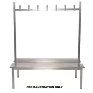 Image of 2m Double Sided Aqua Duo Changing Room Bench - Stainless Steel Seat