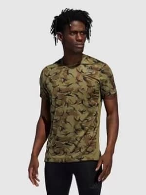Image of adidas Jungle Camo T-Shirt, Khaki, Size L, Men