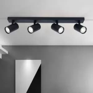 Image of Harper Living - 4 Light White Spotlight Bar Adjustable Cylinder bulb holders