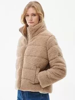 Image of Barbour Barbour Lichen Quilted Teddy Coat - Beige, Beige, Size 10, Women