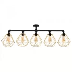 Image of Luiggi 5 Way Fitting in Black with Diablo Shades in Gold