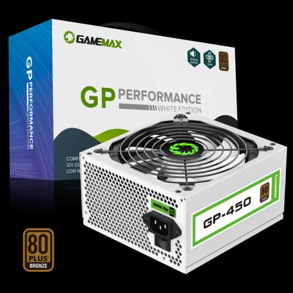 Image of GameMax GP450 80+ Bronze PSU - WHITE