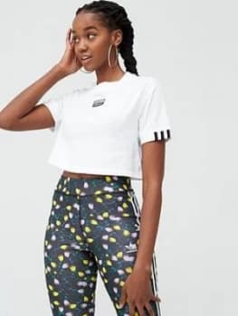 Image of adidas Originals Cropped T-Shirt - White, Size 8, Women