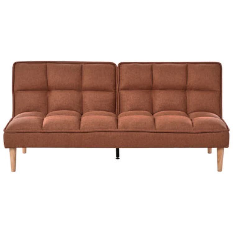 Image of Beliani Sofa Bed 3 Seater Siljan Fabric Golden Brown
