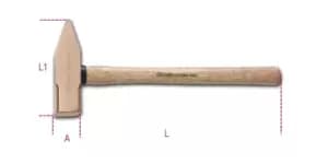 Image of Beta Tools 1370 BA1000 Spark-Proof 1000g Engineers Hammer Wood Shaft 013700810