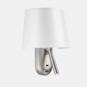 Image of Screen LED USB Reading Light Nickel, White IP20 2.2W 2700K