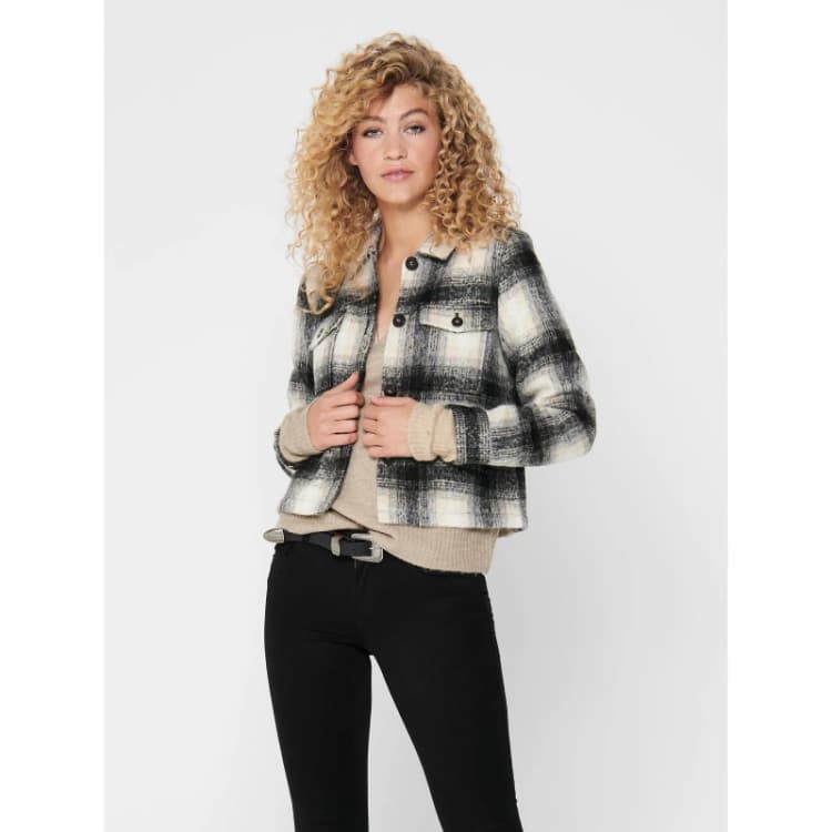 Image of Only Lou Check Shacket - Black 8