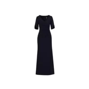 Image of Adrianna Papell Pearl Trim Knit Crepe Gown - Blue