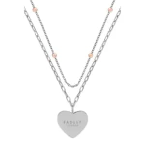 Image of Radley Silver and 18ct Rose Gold Plated Double Layer Necklace