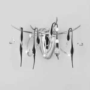 Image of Cygnet wall light 3 Bulbs polished chrome / frosted white / crystal