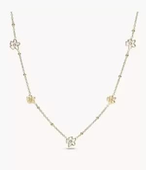 Image of Fossil Women Georgia Vintage Flower White Mother-of-Pearl Station Necklace