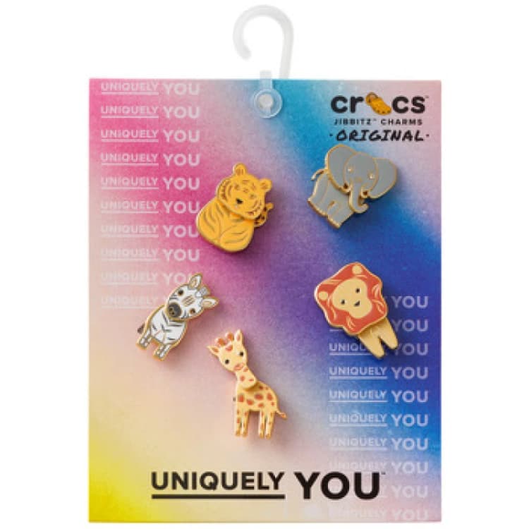 Image of Crocs Set of 5 Enamel Safari Jibbitz Multi-Coloured Women ONE SIZE