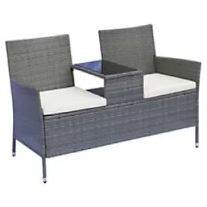 Image of Outsunny Rattan Chair 867-028GY Grey, Cream-White