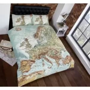 Image of Vintage European Map bedding set - single