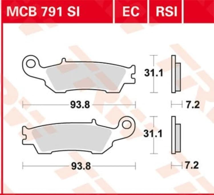 Image of TRW MCB791EC Brake pad set Brake Pad Set,disc brake (402)