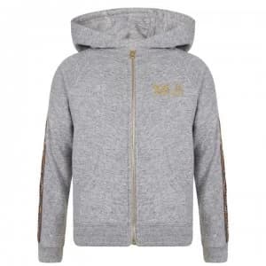 Image of Marc Jacobs Children Girls Sequin Tape Zip Hoodie - Gris C Acier
