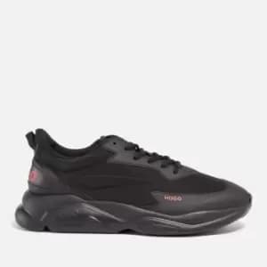 Image of HUGO Mens Leon Runn Nypu N Trainers - Black - UK 8
