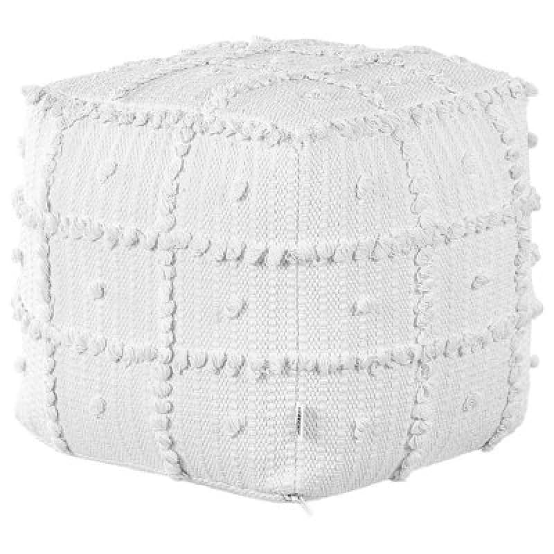 Image of Beliani Pouffe Harnai Cotton White