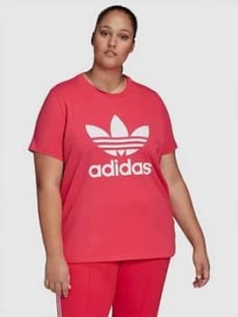 Image of Adidas Originals Trefoil T-Shirt (Curve) - Pink