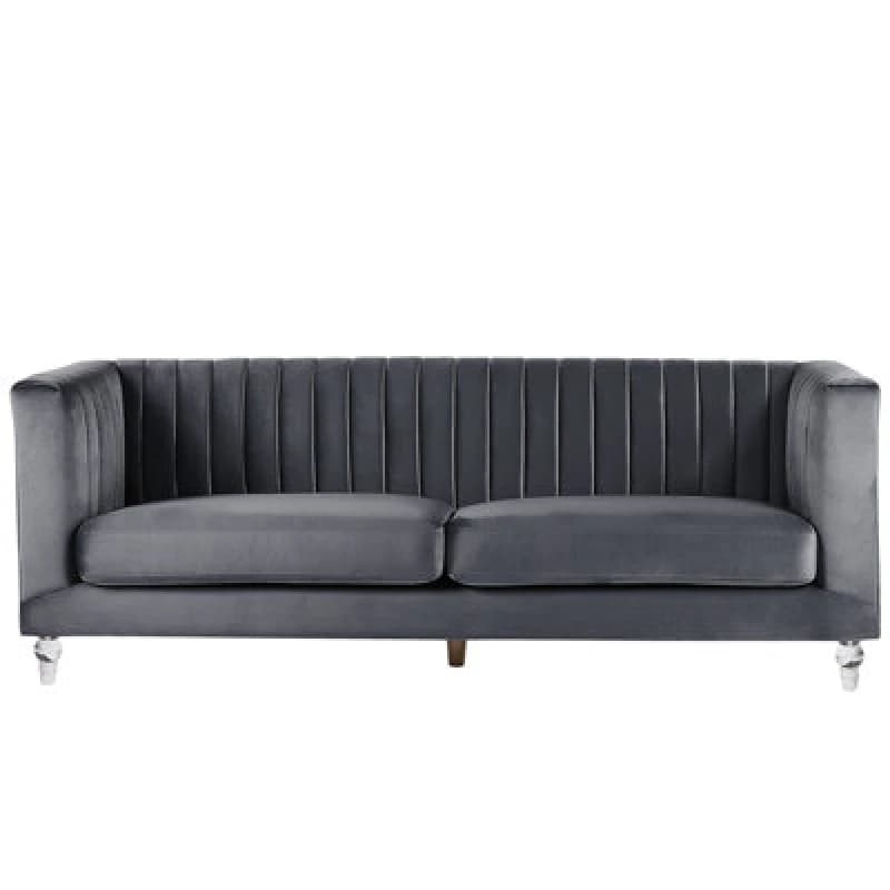 Image of Beliani Sofa 3 Seater Arvika Velvet Dark Grey