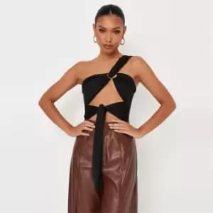 Image of Missguided Out Ring Detail Bodysuit - Black