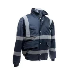 Image of Yoko Mens Hi-Vis Bomber Jacket (Pack of 2) (2XL) (Navy Blue)