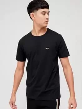 Image of BOSS Curved Logo T-Shirt - Black, Size 3XL, Men