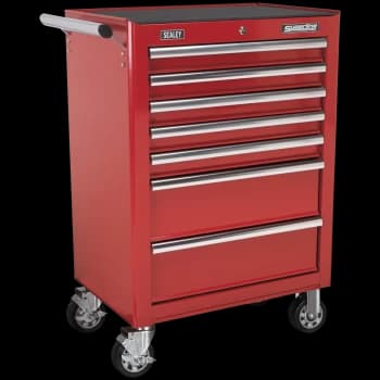 Image of Sealey Rollcab 7 Drawer Ball Bearing Runners Red