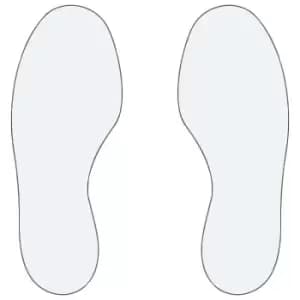 Image of PVC floor markings, feet, 5 right / 5 left, pack of 10, white