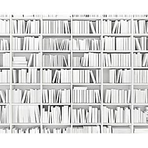 Image of ohpopsi Library Wall Mural White 14.4m L