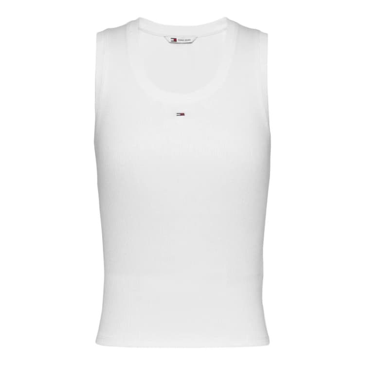 Image of Tommy Jeans Tommy Jeans Essentials Rib Tank Top - White 10 Female