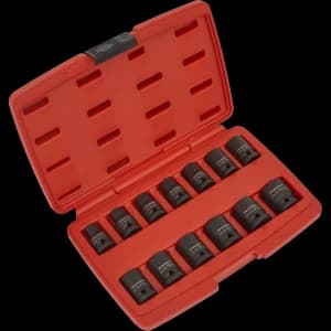 Image of Sealey 13 Piece 1/2" Drive Bi Hexagon Impact Socket Set Metric 1/2"