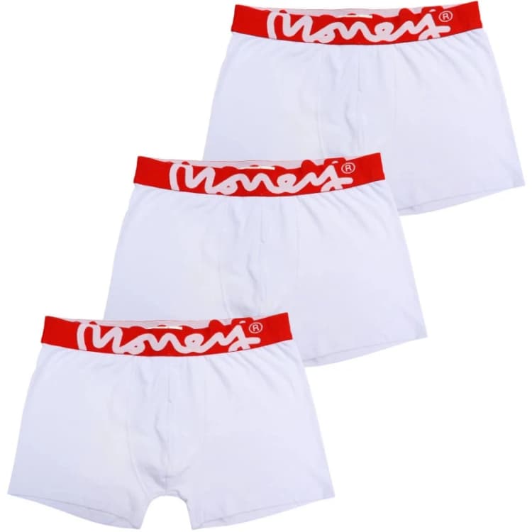 Image of Money Clothing Red Chop Trunks 3 Pack White