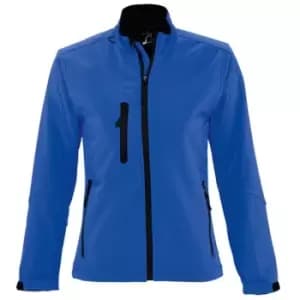 Image of SOLS Womens/Ladies Roxy Soft Shell Jacket (Breathable, Windproof And Water Resistant) (XL) (Royal Blue)