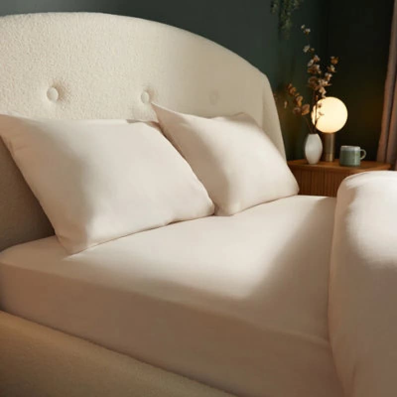 Image of Silentnight Brushed Cotton Fitted Sheet - Natural
