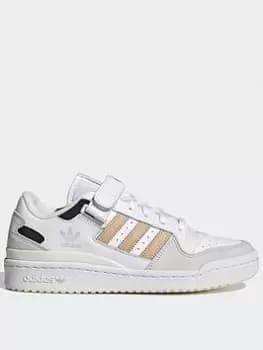 Image of adidas Originals Forum Low Shoes, White/Beige, Size 4, Women