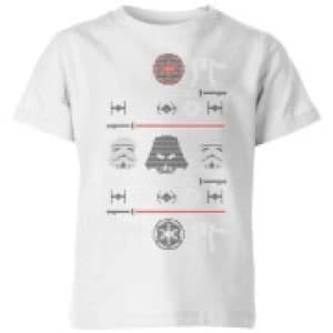 Image of Star Wars Imperial Knit Kids Christmas T-Shirt - White - 9-10 Years
